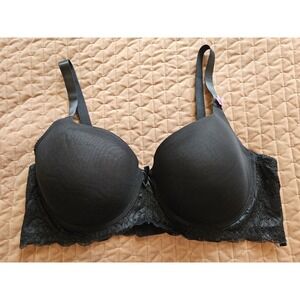 NWOT Black Fuschia by Secret Lace Black Lace Underwire Bra, Plus Sz. 44DD